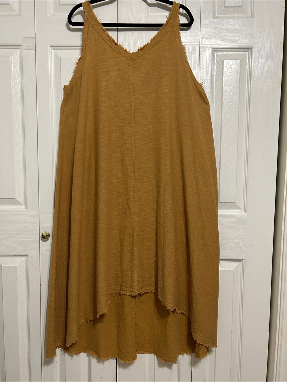 Mustard High-Low Sleeveless Dress - Casual Summer Style